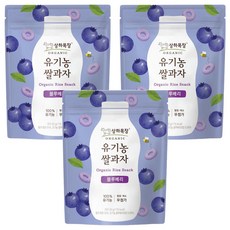 상하목장 유기농 쌀과자, 3개, 30g, 블루베리