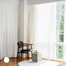 WINDOW DRESS 飄逸雪紡窗簾 穿桿式, 白色