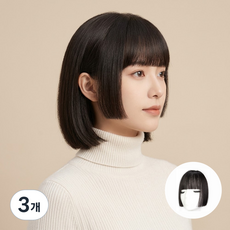 알럽홈 여성용 자연스러운 사이드 히메컷 앞머리 가발 L264-0065, TYPE 1, 3개