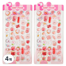 스튜디오8 봉봉드롭 캔디스티커, 핑크젤리, 4개