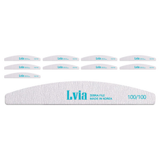 Lvia Zebra 高級半月形磨甲銼 100, 灰色, 10個