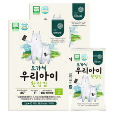 자연나라김 오가닉 우리아이 한입김 40p, 80g, 2개