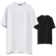 알베테 남녀공용 기본 통기성 롱 레이어드 반팔티 2p