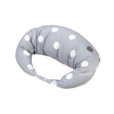 福朵 俏媽咪月亮枕, 外出方便攜帶, 準媽媽必備舒壓好物, 布套可拆洗, 寶寶學坐、媽咪哺乳, 155*28*20cm, 淺灰點, 1入