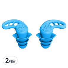 Veramang 防睡眠噪音矽膠J型耳塞 2入組 藍色, 2套