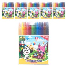 TiTi 動物露營旋轉色鉛筆, 12色, 6個