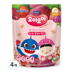 요미요미 유기농 쌀과자, 빨강, 25g, 4개