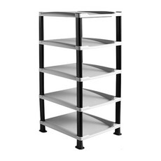 極簡方形開放式組合收納 鞋架 素色, 5格