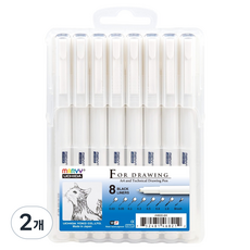 MARVY UCHIDA 繪圖筆 4600 8支, 黑色, 2個