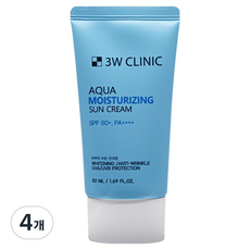 3W클리닉 아쿠아 수분 선크림 SPF50+ PA++++, 4개, 50ml