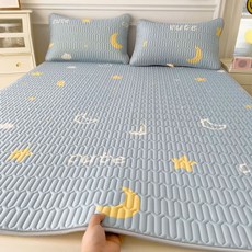 藍色貿易 涼爽冰感乳膠涼感墊套組, 涼感墊+涼感枕頭套組合, 灰色