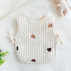 Ma lolotte 孩童刺繡背心圍兜, 兔子與熊, 1件, 1件