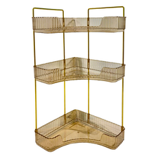 西格傢飾 奢華風三角置物收納層架 金屬+PET, 奢華風, 44.5 x 25.5 x 16.5cm, 3層