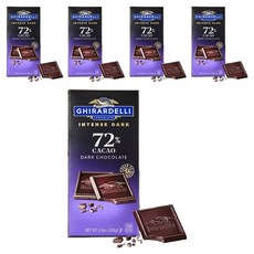 기라델리 인텐스다크 카카오 72%, 100g, 5개