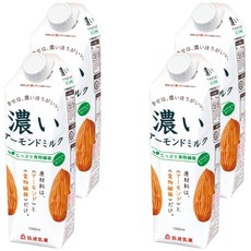 TSUKUBA 筑波乳業 香濃杏仁飲 無糖, 4個, 1L