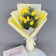 LOVELY FARM 人造花 Elena 鬱金香花束, 黃色