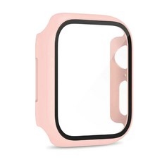 apent 適用於Apple Watch全覆蓋鋼化玻璃螢幕保護殼, 粉紅色, 1個