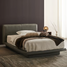 리바트 레지던스 가죽 침대 프레임 퀸 바닥판 2 방문설치, 콩거 일 그레이