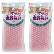 LEC 食器清潔海綿, 尼龍網層包覆海綿, K-008, 1入, 2包