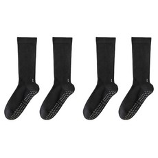 Edelin素色止滑防滑皮拉提斯長襪, 黑色, 2個