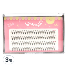 하이래쉬 대용량 가닥 인조 속눈썹 바비CAT 4줄 12mm, 3개