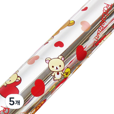 리락쿠마 증착롤 포장지 대 53cm x 12m, 실버, 5개