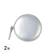 굿프랩 원형 레더 미니 줄자 실버, 2개, 100cm