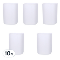 簡約半透明塑膠筆筒, 白色, 10個