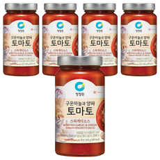 청정원 구운마늘과 양파 토마토 스파게티소스, 600g, 5개