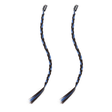 레인보우 스타일링 y2k 연출 애교 땋은 옆머리 부분가발, 투톤블루, 2개