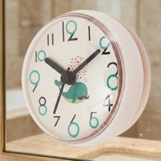 YS 흡착식 방수 욕실 시계, 화이트 고래