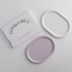 쓰임 굿바이브 오벌접시 2종 세트, 1세트, 오벌접시 2p, 화이트 + 라이트 퍼플