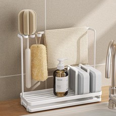 甜蜜商店 水槽菜瓜布抹布架, 1個, 白色