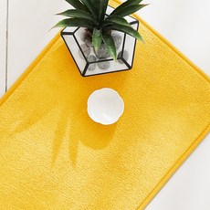 스칸디앤홈 발이편한 크레용 뽀송 욕실발매트 주방매트 미니러그, 썬옐로우