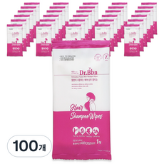 닥터비비앤 헤어 샴푸 물티슈 낱개포장, 42g, 100개