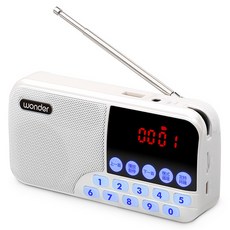 wonder 旺德電通 藍牙 USB TF收音機, 數字選台, USB插槽, 可播MP3, WS-T039U, 白色, 1個