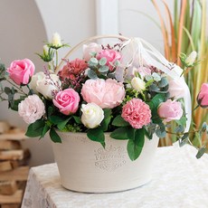 gagguzio 香皂花 滿滿愛意花籃, 粉紅色, 1個