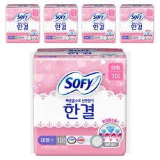쏘피 한결 생리대 날개형, 대형, 10개입, 5개