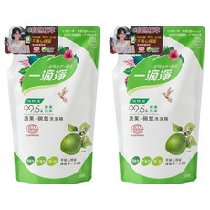 一滴淨 蘆薈多酚食品用洗潔精補充包 檸檬, 800g, 2包