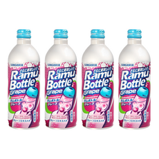 SANGARIA 彈珠汽水 葡萄 日本進口 隨手罐 清爽暢快, 500ml, 4瓶