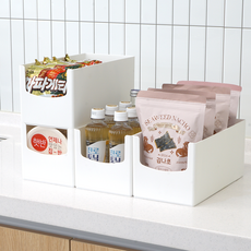 엠비코 국내산 다용도 팬트리 정리함, 화이트, 4개