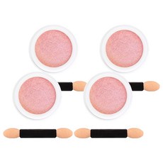 젤로젤로 젤네일 아트 엣지빔 미러 파우더 글리터 + 브러쉬 세트, 4개, JP07 글로시핑크(글리터)