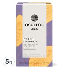 OSULLOC 水蜜桃紅茶茶包, 5個, 20入, 2g