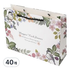 리드홈 사랑스러운 플로랄 코팅 쇼핑백 대, 혼합색상, 40개