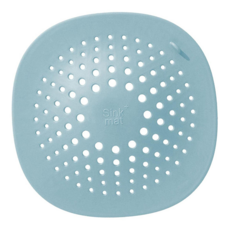 WARM HOUSE DECOR 暖&和家居 浴室水槽過濾網 水槽防堵過濾 排水孔蓋 TPR材質, 14.4 x 14.4 x 2.2cm, 淺藍色