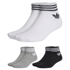 adidas 愛迪達 TREF ANK SCK HC 運動襪 3雙, 白色 + 黑色 + 灰色, 1組