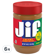 Jif 지프 크리미 땅콩버터, 454g, 6개