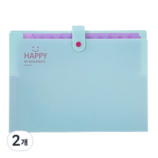 윰스 파스텔 바인더 12칸 아코디언 파일, 민트, 2개