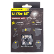 NITECORE 奈特科爾 NU05 V2 KIT 輕量多功能信號燈 輔助燈 USB-C 豪華版 標配頭燈帶 自行車載套件 USB-C充電線, 1組