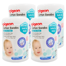 pigeon 貝親 細軸棉棒, 200支, 4罐